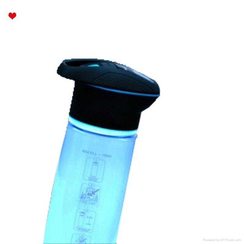 750 ml SOS signal UV sterilization led light sports water bottle 