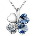 Clover Pendant Fashion Austrian Crystal Necklace 4