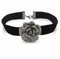 Simple Gothic Leather PU Big Flower