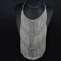 Three fringed long sweater chain necklace 2