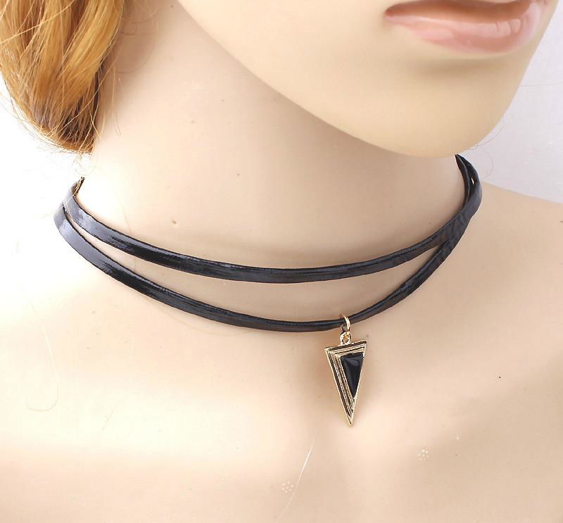 Punk triangle necklace collar necklace double cortex 3