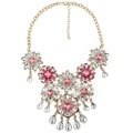 Exaggerated flowers crystal tassel necklace 5