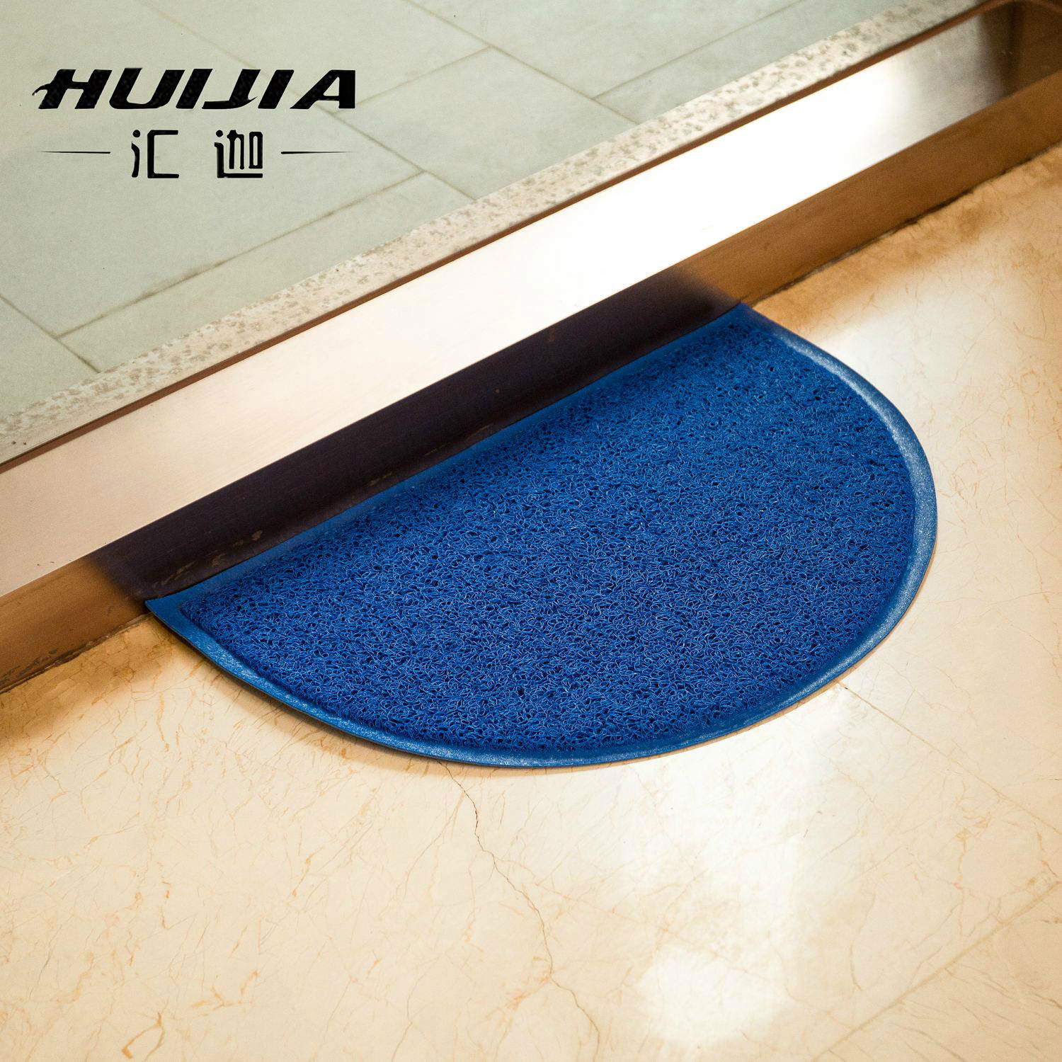 Half round single color PVC meshed mat PVC door carpet 