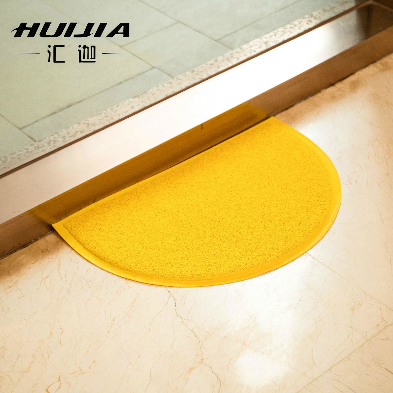 Half round single color PVC meshed mat PVC door carpet  2