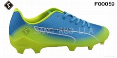 soccer outdoor shoes with leather upper and TPU outsole