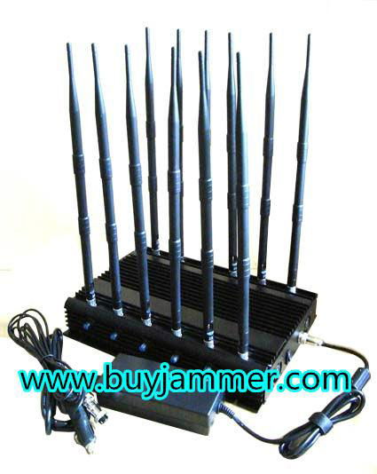 12-band Jammer Cell Phone GSM CDMA 3G 4G WIFI GPS VHF,UHF and Lojack