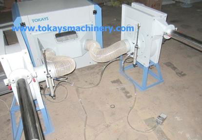 Fiber opening and pillow filling machine with 2 nozzles 2