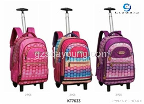 fashion school backpack kids trolley backpack with wheels