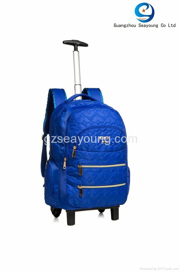 fashion school backpack kids trolley backpack with wheels 2