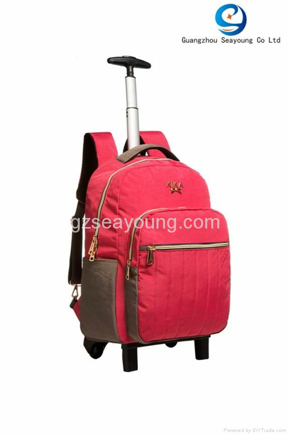 fashion school backpack kids trolley backpack with wheels 3