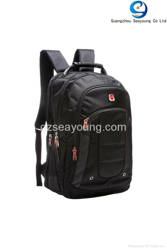 High quality men's strong laptop backpack with nylon custom logo