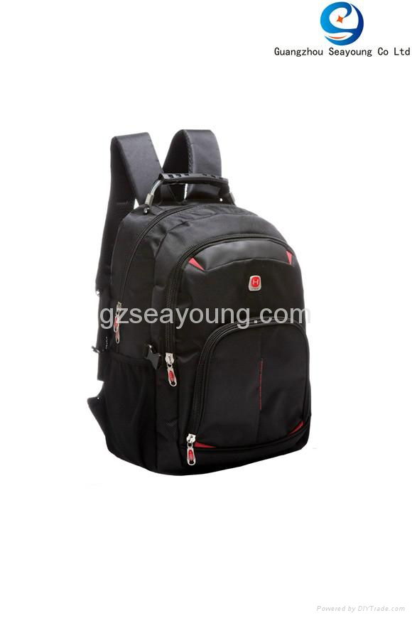 High quality men's strong laptop backpack with nylon custom logo 5