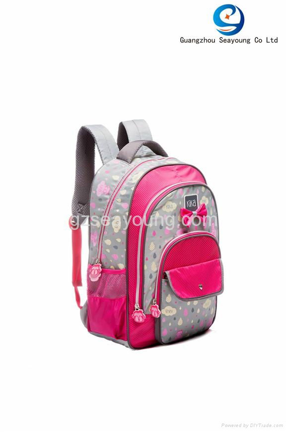 Promotional Cheap Cute with Butterfly Knot School Backpack Computer Backpack