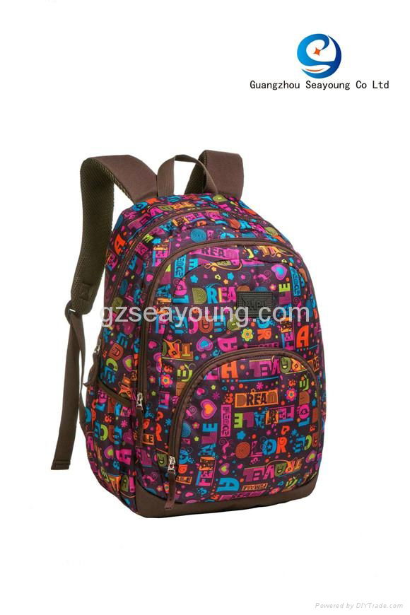 New arrival casual lightweight bag waterproof PVC durable printed backpack 2