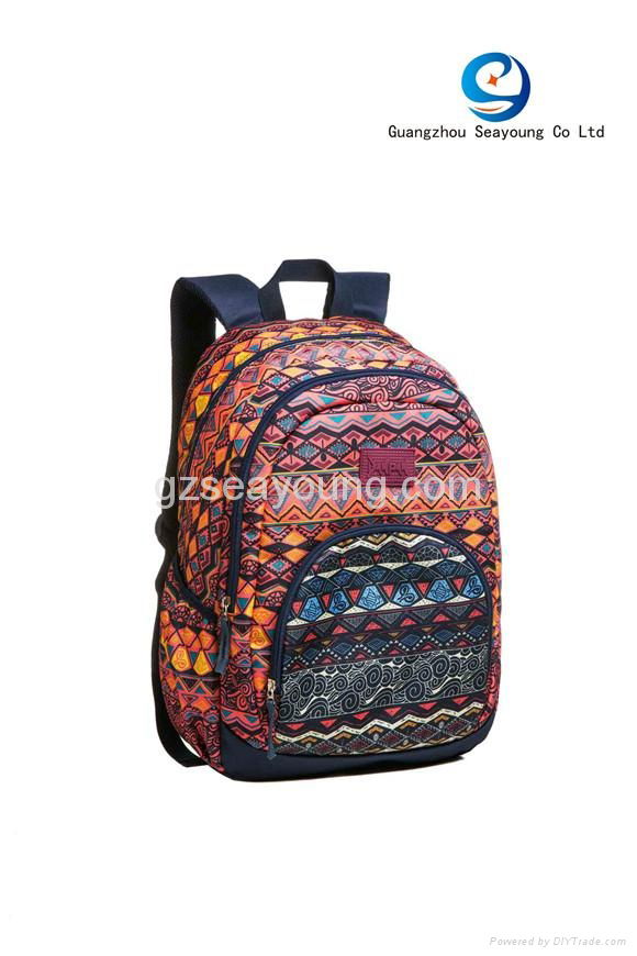 New arrival casual lightweight bag waterproof PVC durable printed backpack 3