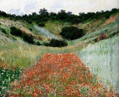 Poppy Field In A Hollow Near Giverny by Claude Oscar Monet
