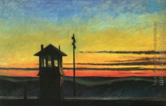 Railroad Sunset by Edward Hopper