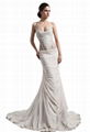 Chiffon Mermaid Backless Strapless Trumpet Wedding Dress 2