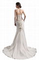 Chiffon Mermaid Backless Strapless Trumpet Wedding Dress 3