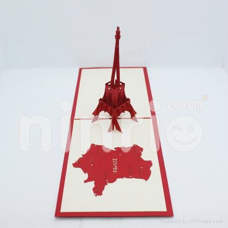 Eiffel tower pop up card handmade greeting card