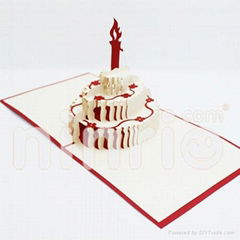 Birthday cake pop up card handmade greeting card
