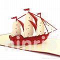 Sailing boat pop up card handmade