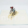 Cyclist pop up card handmade greeting