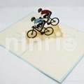 Cyclist pop up card handmade greeting card 3