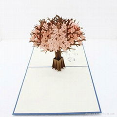 Cherry blossom pop up card handmade greeting card