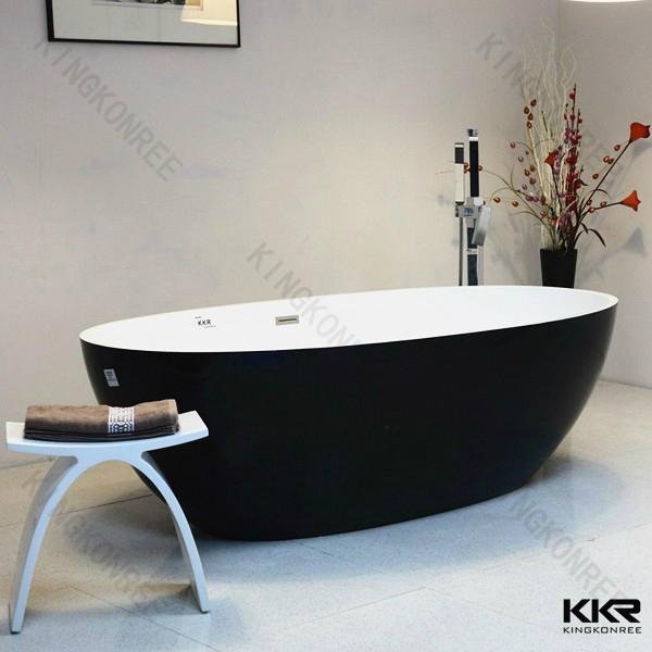 Artificial stone large standard size solid surface bathtub 2