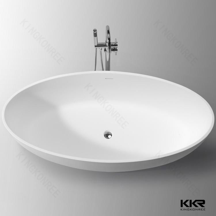 Artificial stone large standard size solid surface bathtub 3