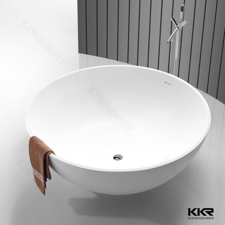 Artificial stone large standard size solid surface bathtub 5
