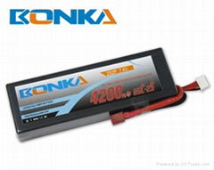 Bonka 4200mAH 65C 2S2P 7.4V  Lipo battery Packs-R/C Car