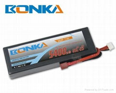Bonka 5400mAH 65C 2S2P 7.4V  Lipo battery Packs-R/C Car
