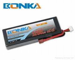 Bonka 5200mAH 65C 2S2P 7.4V  Lipo battery Packs-R/C Car