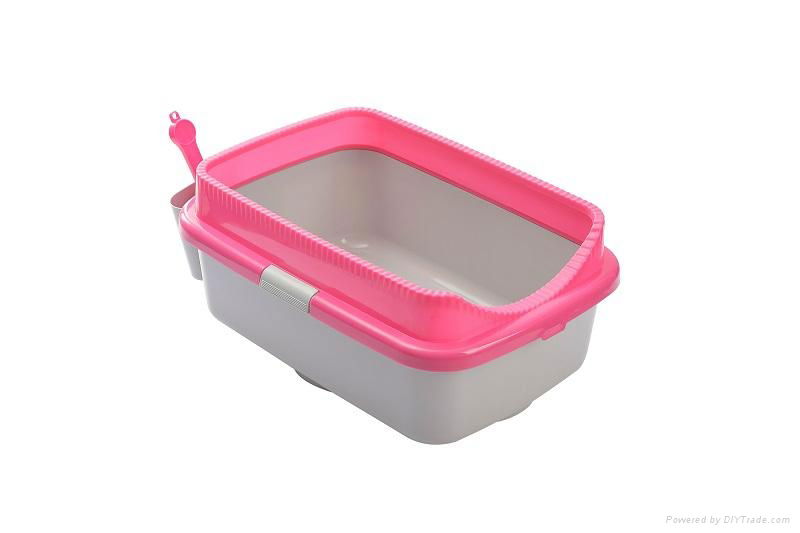 new fat cat litter box with scoop and holder cat litter pan pet products 2