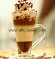 Strong double wall ice cream glass mugs 