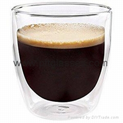 Insulated Eco-Friendly Double Wall Glass Coffee Mugs