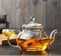 Wholesales hand blown single wall teapots with tea infuser  3