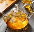 Heat Resistant Double Wall Borosilicate Glass Tea Pot Coffee Pot  2