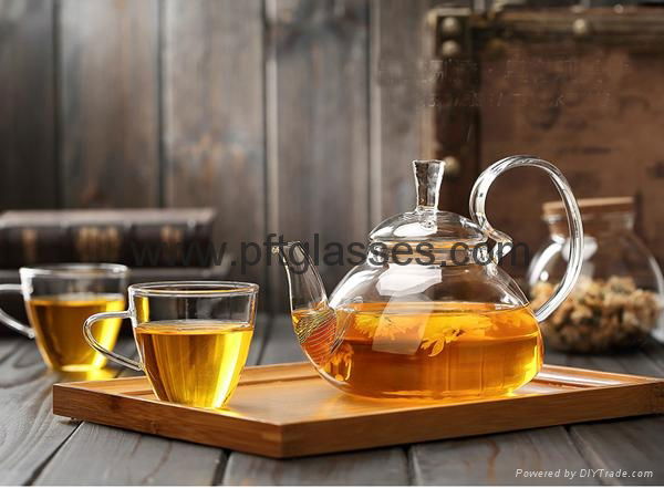 Heat Resistant Double Wall Borosilicate Glass Tea Pot Coffee Pot  4