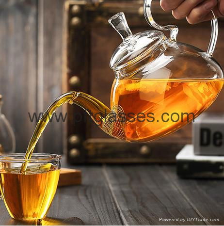 Heat Resistant Double Wall Borosilicate Glass Tea Pot Coffee Pot  3