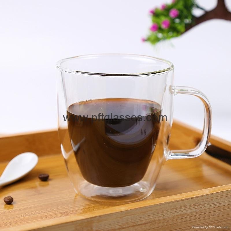 Light Weight Double Wall Glass Coffee Cup 