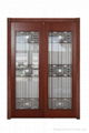 Interior Room Double Door Wood Frame Glass Sliding Door  1