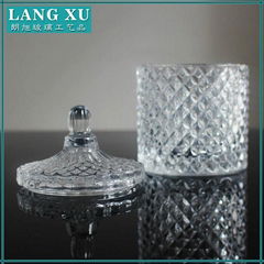 diamond cut decorative glass candle containers