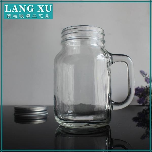 drinking glass mason jars wholesale with handle and straw
