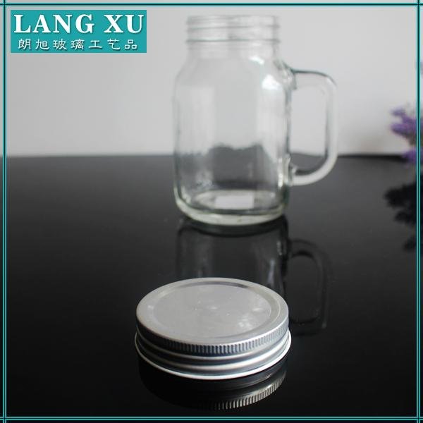 drinking glass mason jars wholesale with handle and straw 4