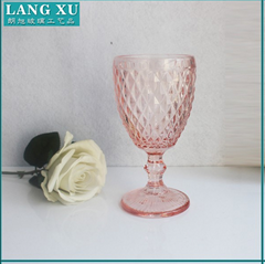 thick stem heavy wholesale colored pink water goblets