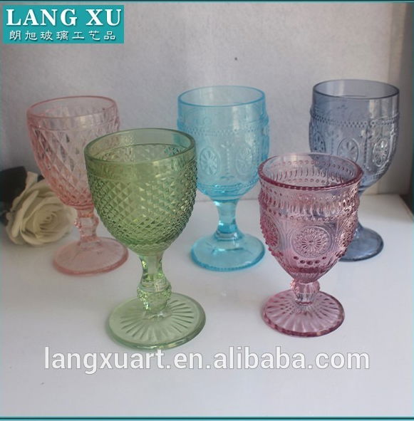 thick stem heavy wholesale colored pink water goblets 2