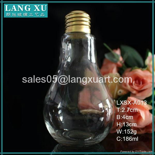 200ml 300ml glass juice drinking light bulb jar